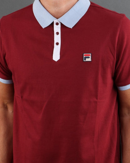 Fila Vintage Panatta Polo Shirt Claret