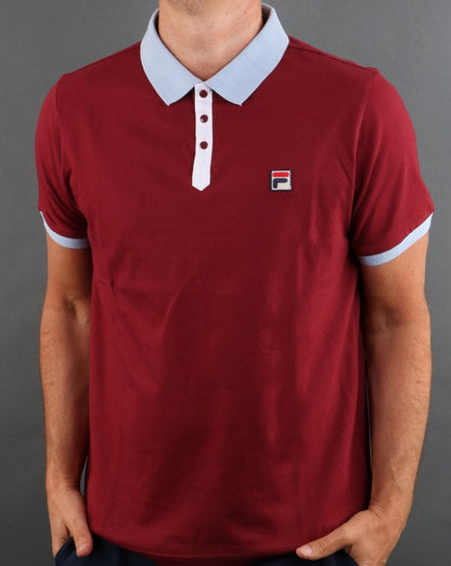 Fila Vintage Panatta Polo Shirt Claret