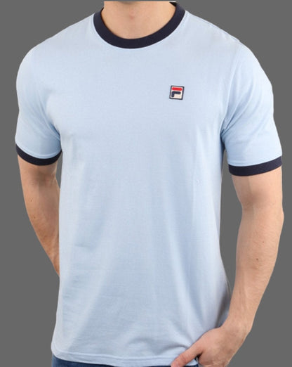 Fila Vintage Ringer T Shirt Sky Blue/Navy