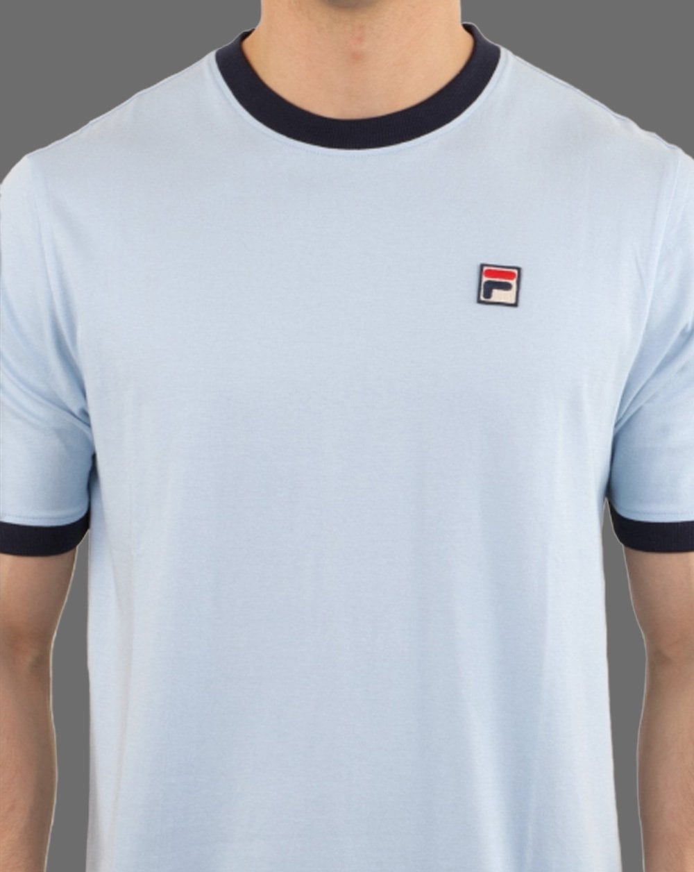 Fila Vintage Ringer T Shirt Sky Blue/Navy