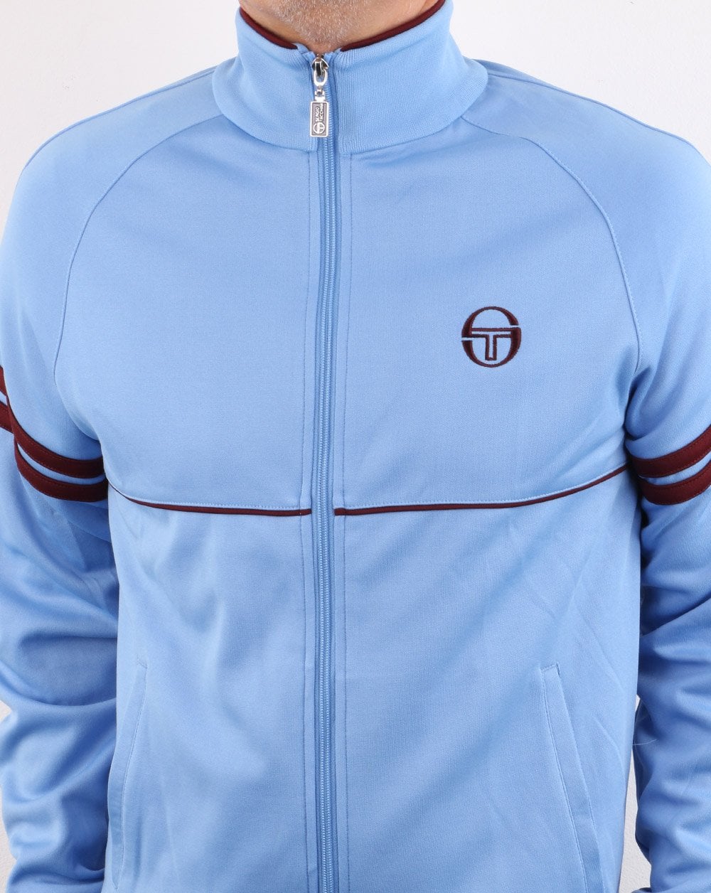 Sergio Tacchini Star Track Top Sky Blue/Burgundy