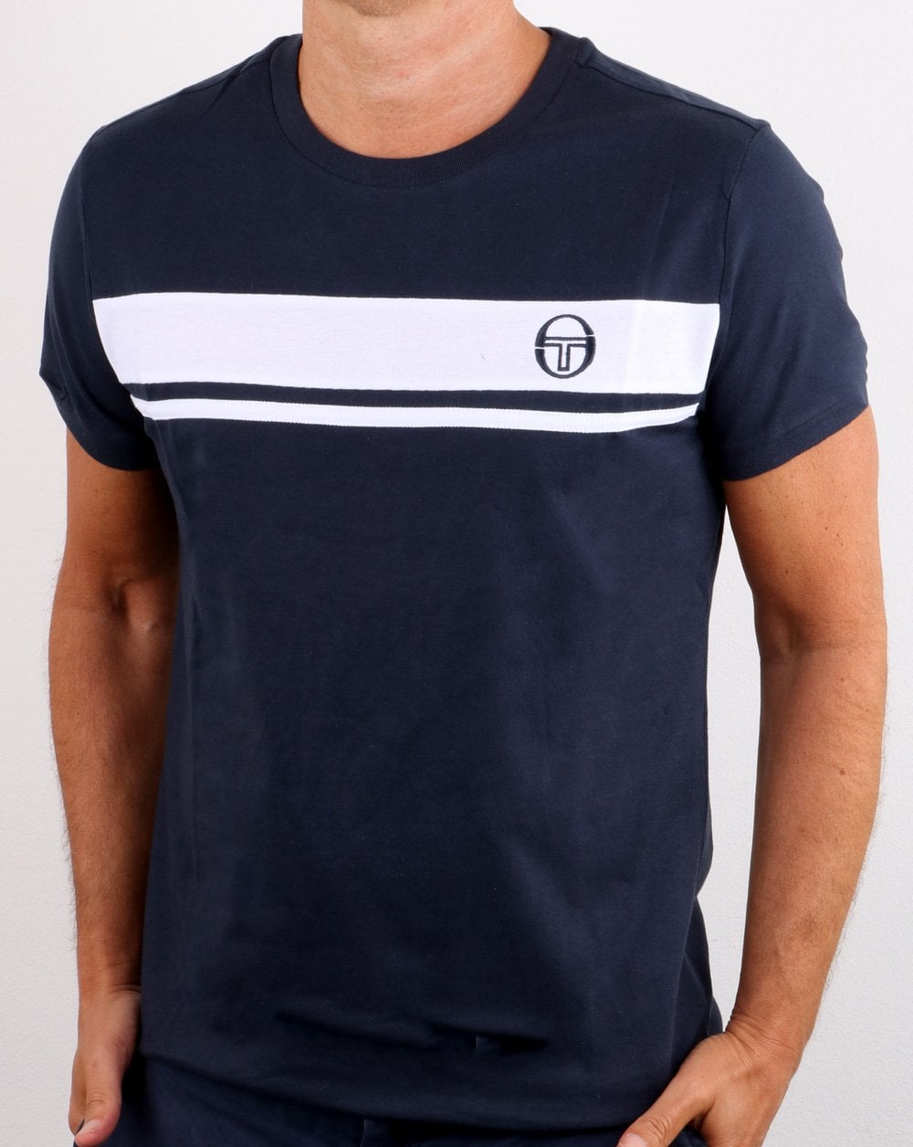 Sergio Tacchini Masters T Shirt Navy/White