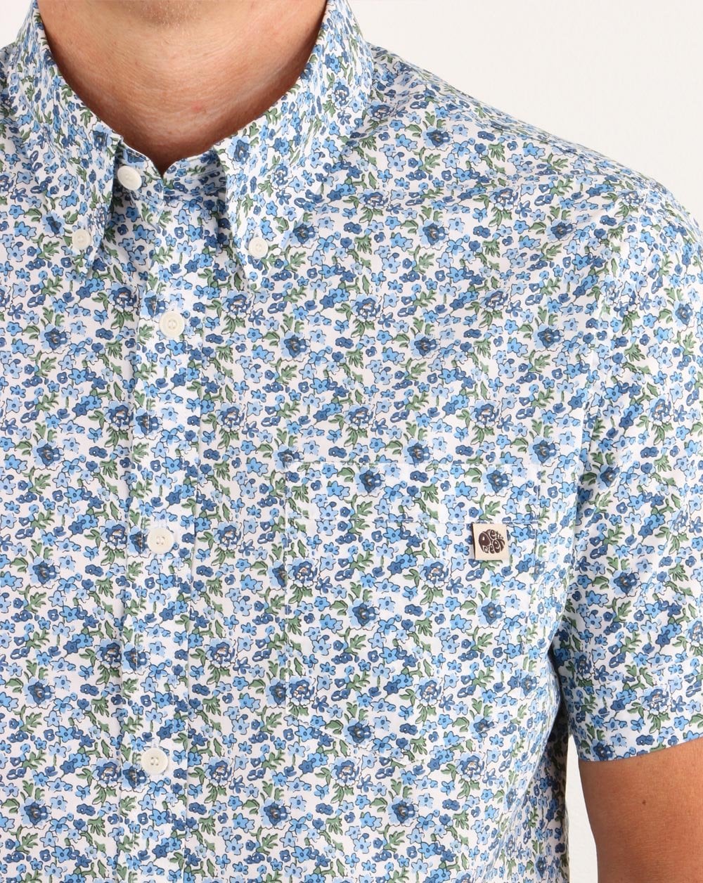 Pretty Green Ava Print Shirt Blue