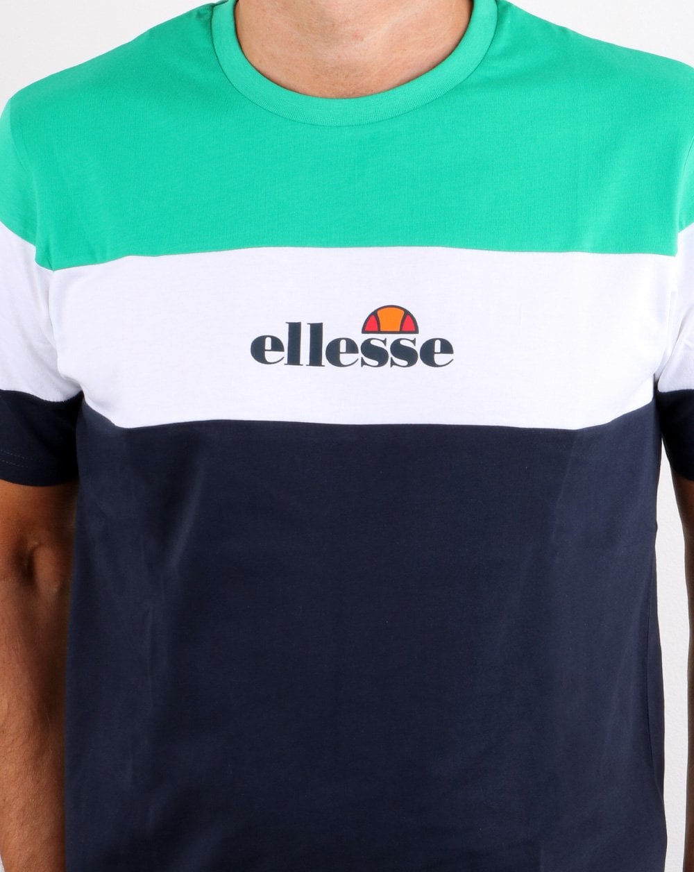 Ellesse Block T Shirt Green/White/Navy