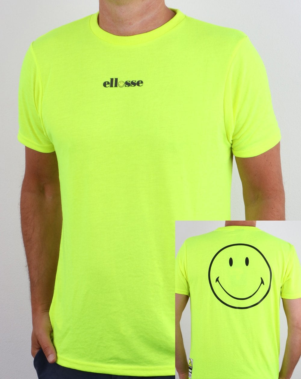 Ellesse Smiley T Shirt Neon Yellow