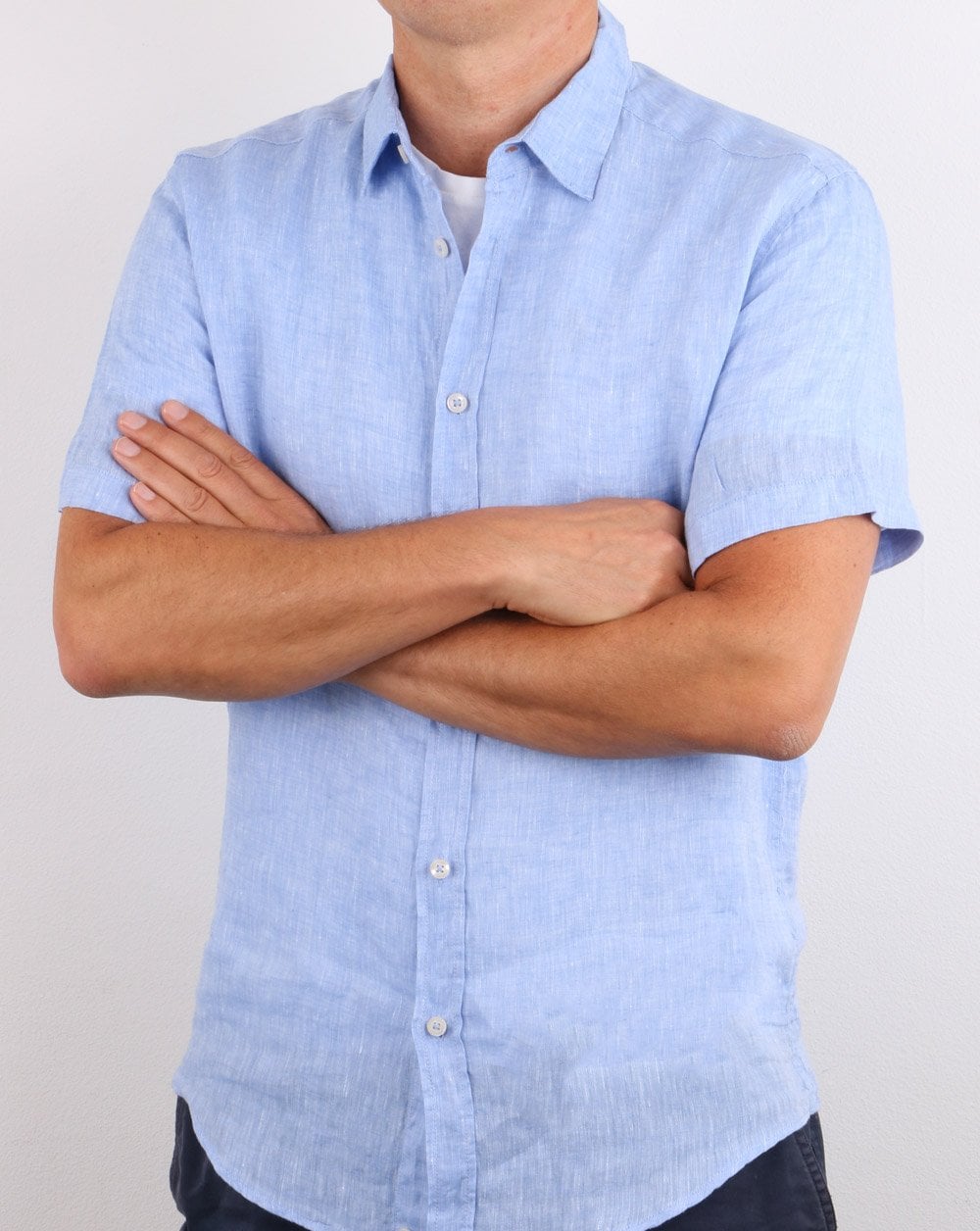 Benetton Short Sleeve Shirt Blue
