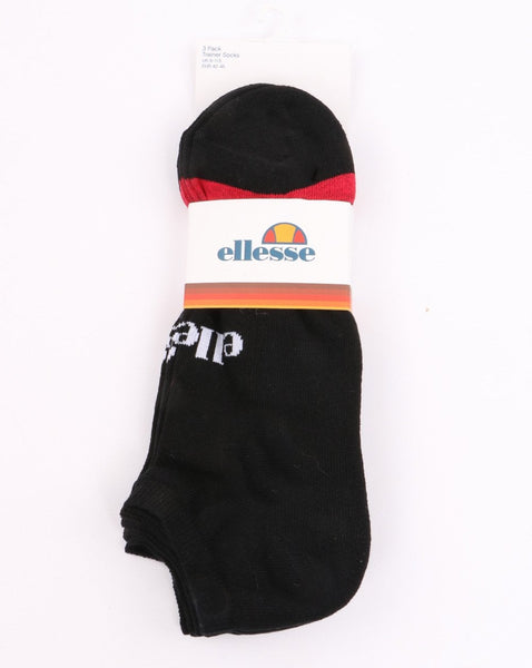Ellesse Melna 3 Pack Trainer Liner Black