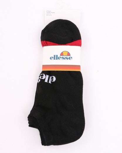 Ellesse Melna 3 Pack Trainer Liner Black