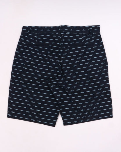 Benetton Pattern Chino Shorts Navy