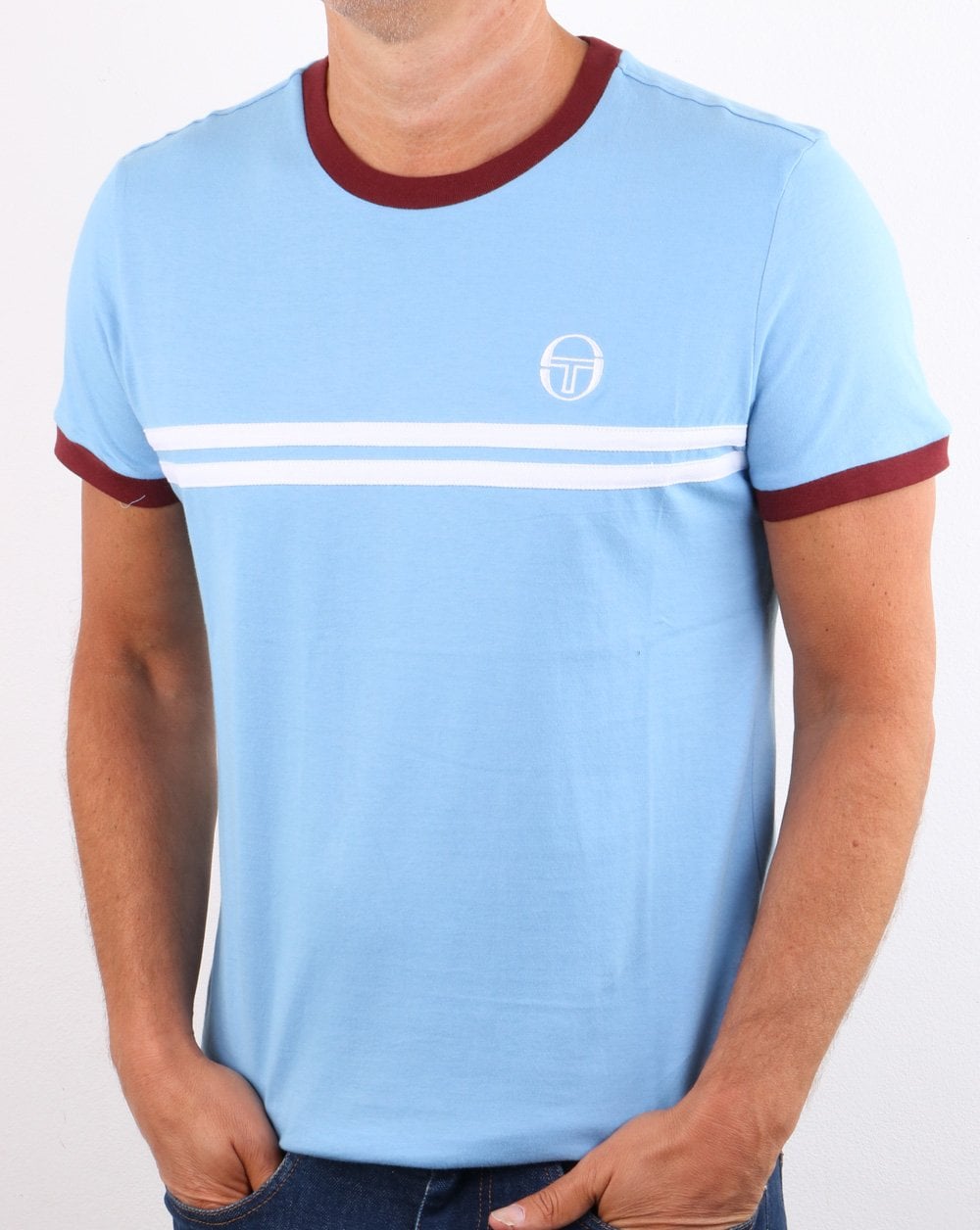 Sergio Tacchini Supermac T-shirt Sky Blue / Claret