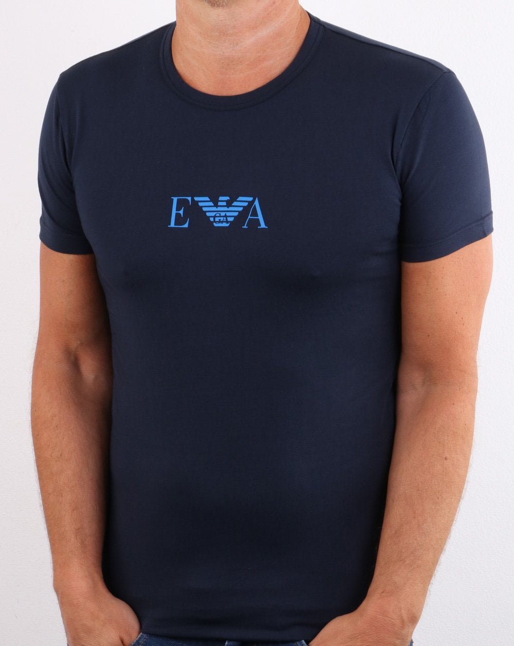 Emporio Armani Monogram Loungewear Logo T-shirt Navy