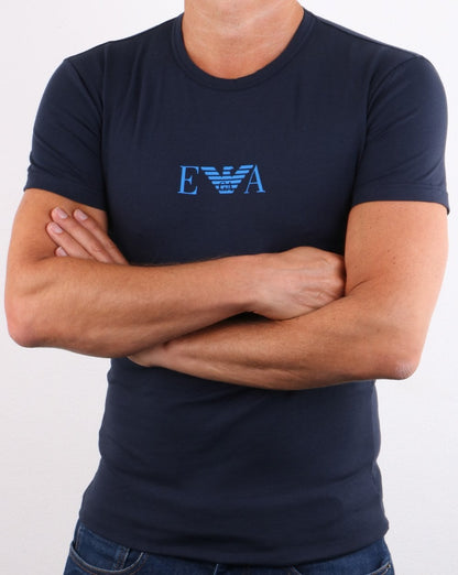 Emporio Armani Monogram Loungewear Logo T-shirt Navy