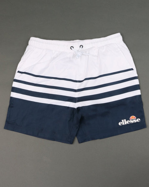 Ellesse Striped Swim Shorts White/Navy
