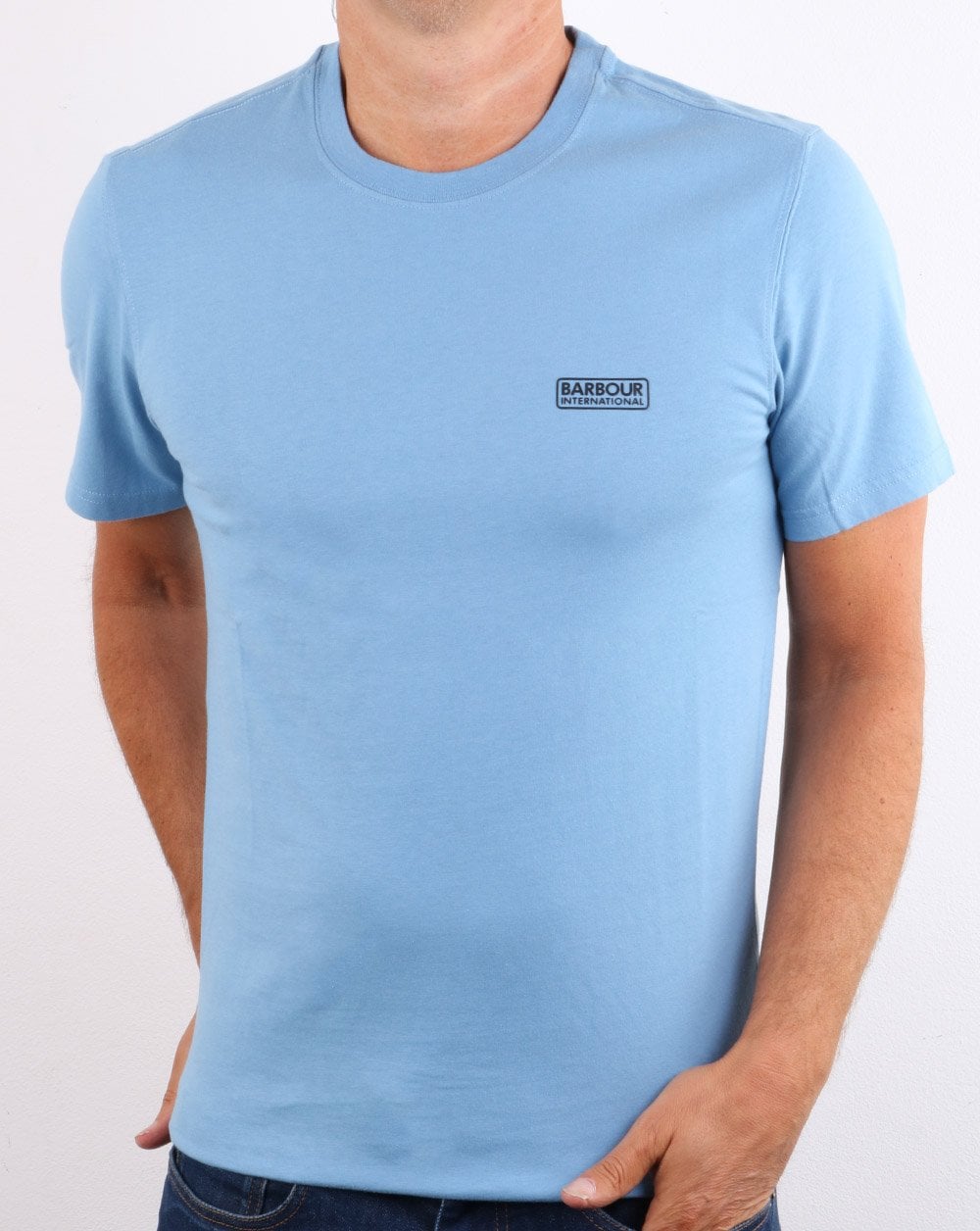 Barbour International Small Logo T-shirt Cool Blue