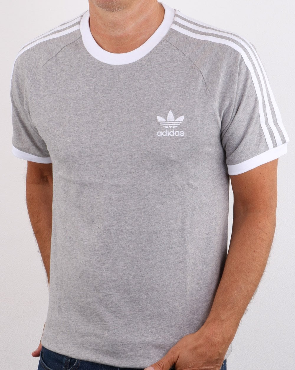 Adidas Originals 3 Stripes T Shirt Grey