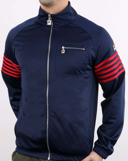 Fila Vintage 5 Stripe Track Top Navy/red