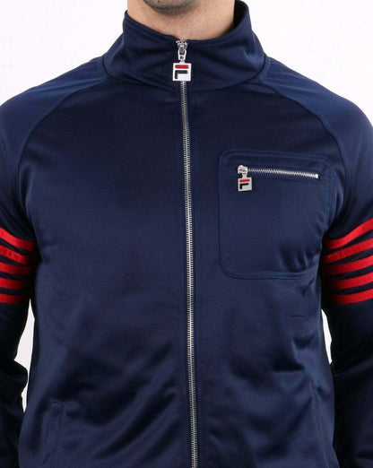 Fila Vintage 5 Stripe Track Top Navy/red
