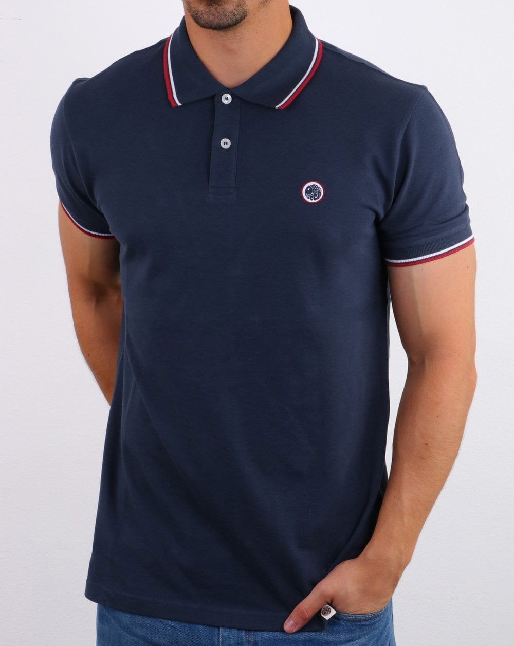 Pretty Green Tipped Polo Shirt Navy