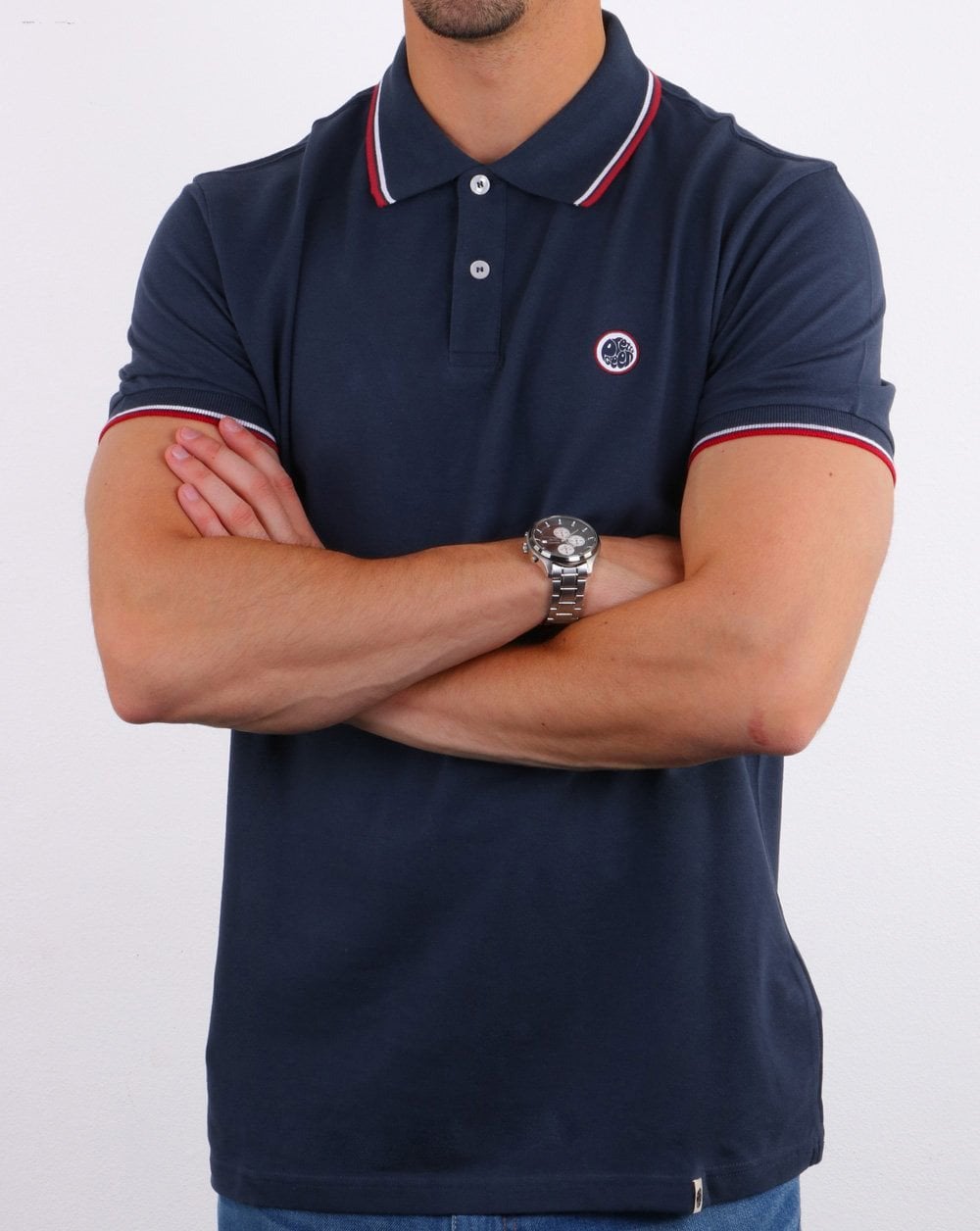 Pretty Green Tipped Polo Shirt Navy