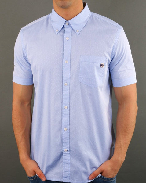 Pretty Green Alba Short Sleeve Shirt Blue