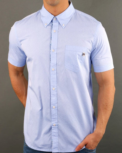 Pretty Green Alba Short Sleeve Shirt Blue