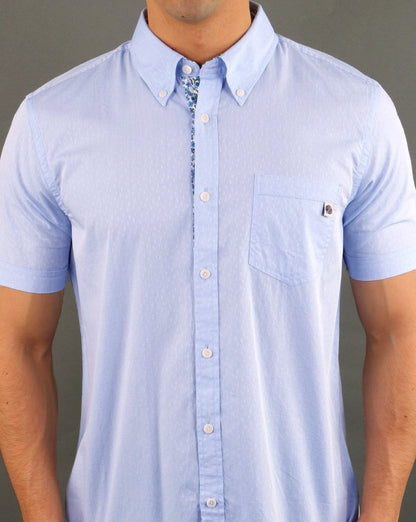 Pretty Green Alba Short Sleeve Shirt Blue