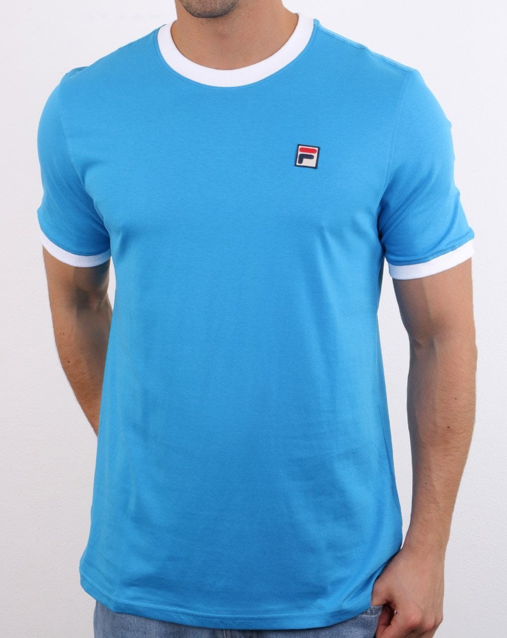 Fila Vintage Ringer T Shirt True Blue/White