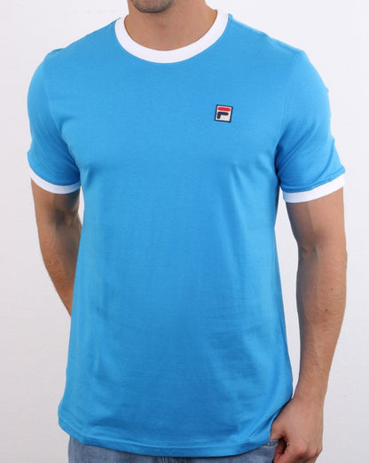 Fila Vintage Ringer T Shirt True Blue/White