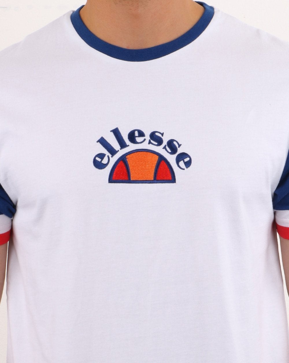 Ellesse Contrast Sleeve T Shirt White