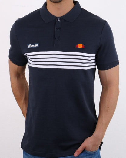 Ellesse Vilas Stripe Polo Shirt Navy