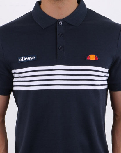 Ellesse Vilas Stripe Polo Shirt Navy