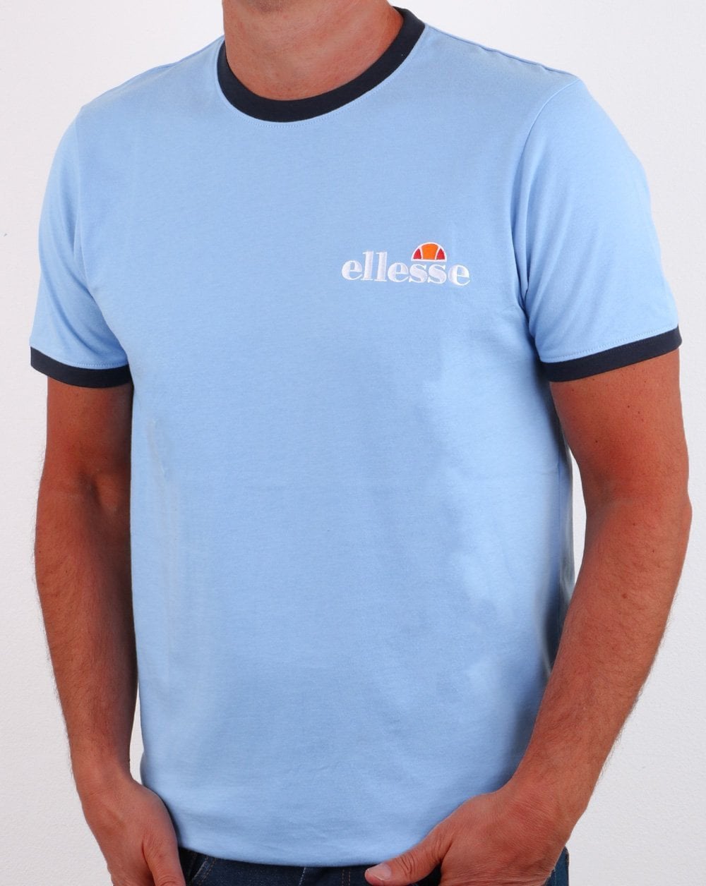 Ellesse Ringer T Shirt Sky Blue