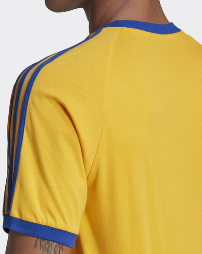 Adidas Originals 3 Stripes T Shirt Golden Yellow/Royal