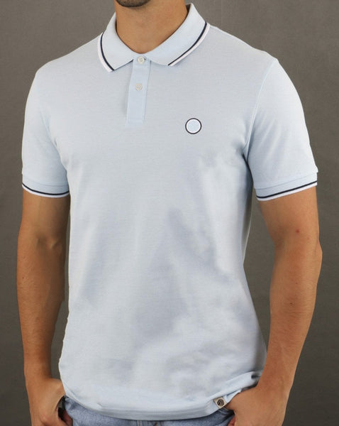 Pretty Green Tipped Polo Shirt Light Blue