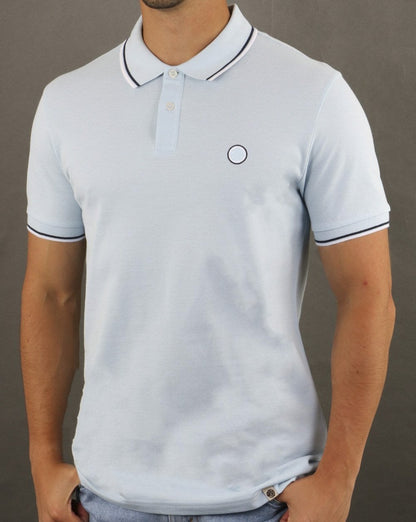 Pretty Green Tipped Polo Shirt Light Blue