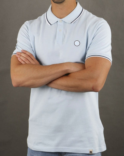 Pretty Green Tipped Polo Shirt Light Blue