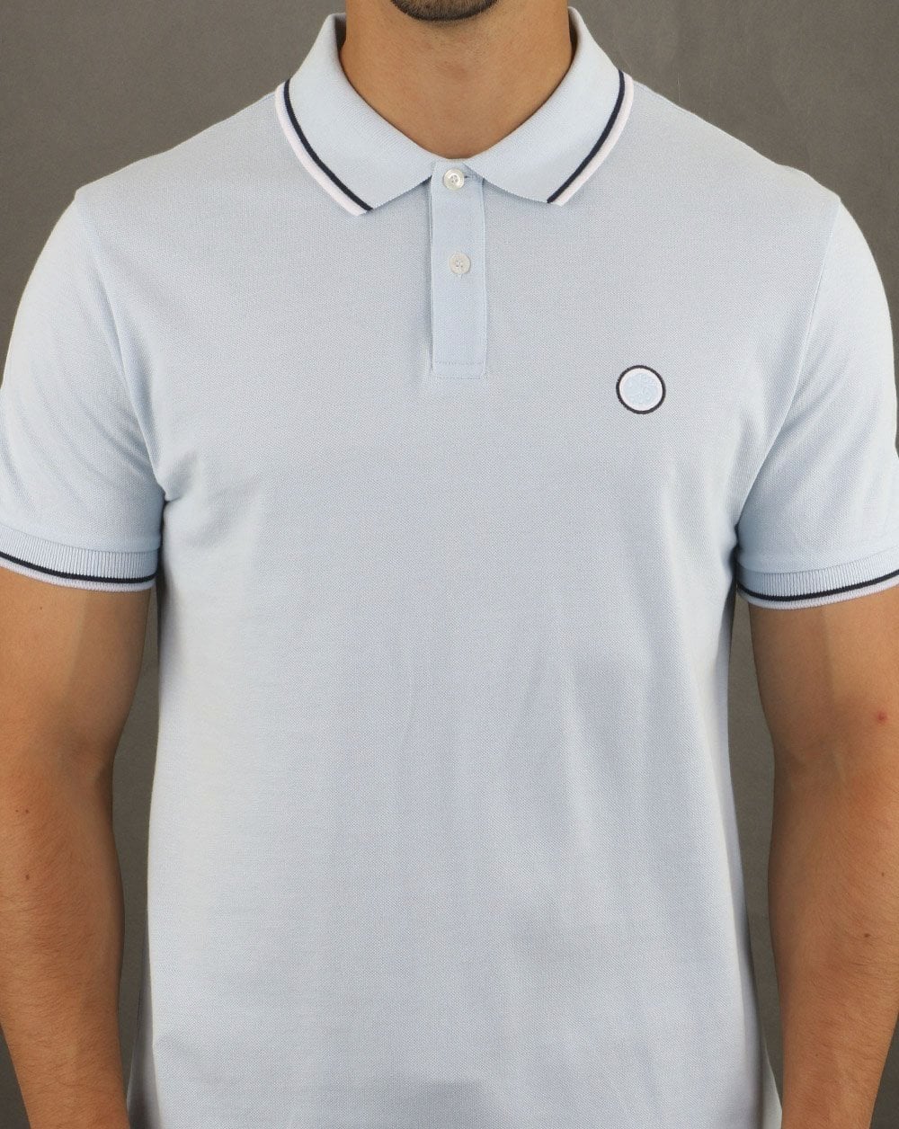 Pretty Green Tipped Polo Shirt Light Blue