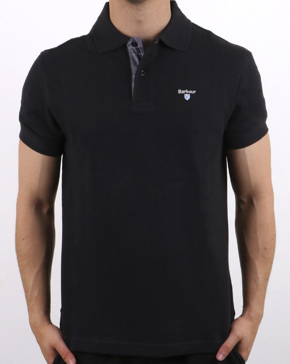 Barbour Tartan Pique Polo Black