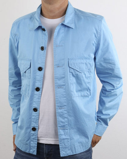 Pretty Green Connor Overshirt Light Blue