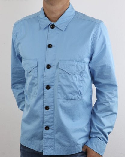 Pretty Green Connor Overshirt Light Blue