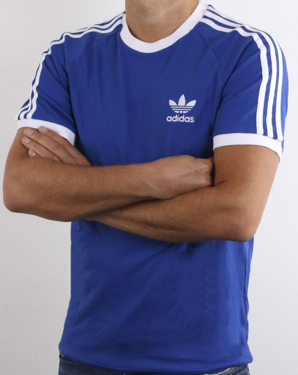 Adidas Originals 3 Stripes T Shirt Royal Blue