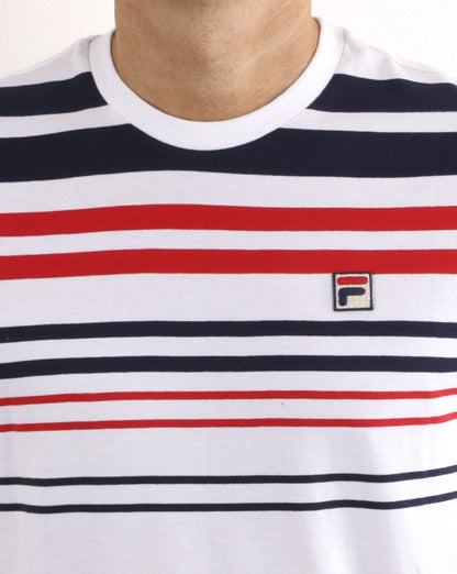 Fila Vintage Business T Shirt White/Navy/Red