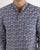 Benetton Grandad Collar Floral Shirt Navy