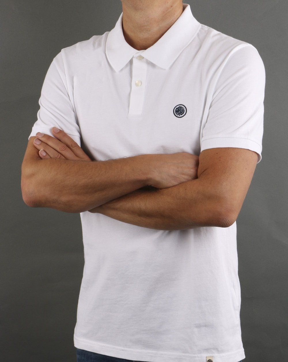 Pretty Green Tendale Jersey Polo Shirt White