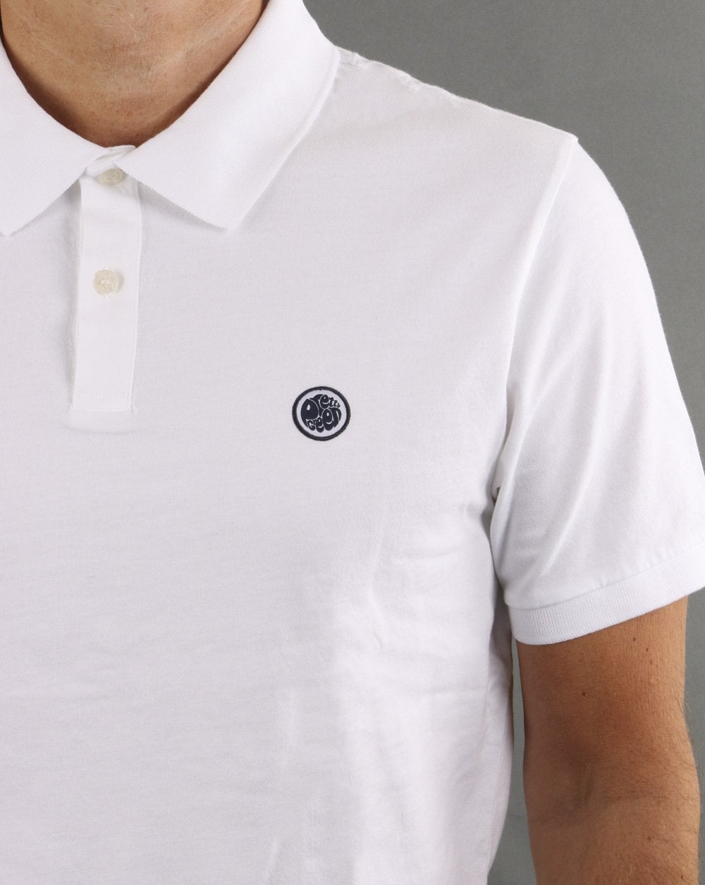 Pretty Green Tendale Jersey Polo Shirt White