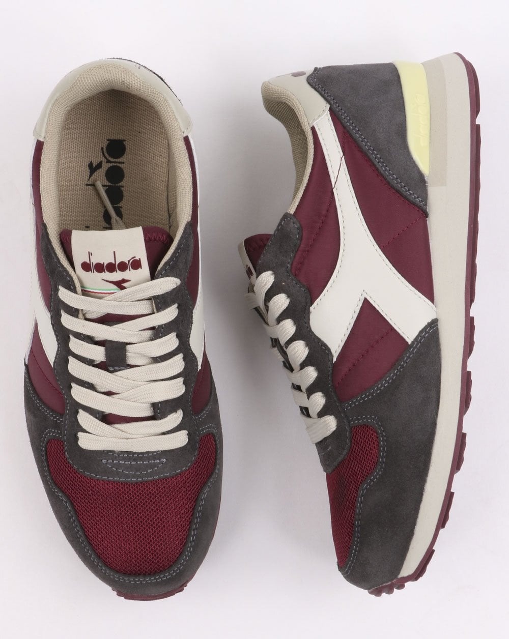 Diadora Camaro Trainers Burgundy/Grey