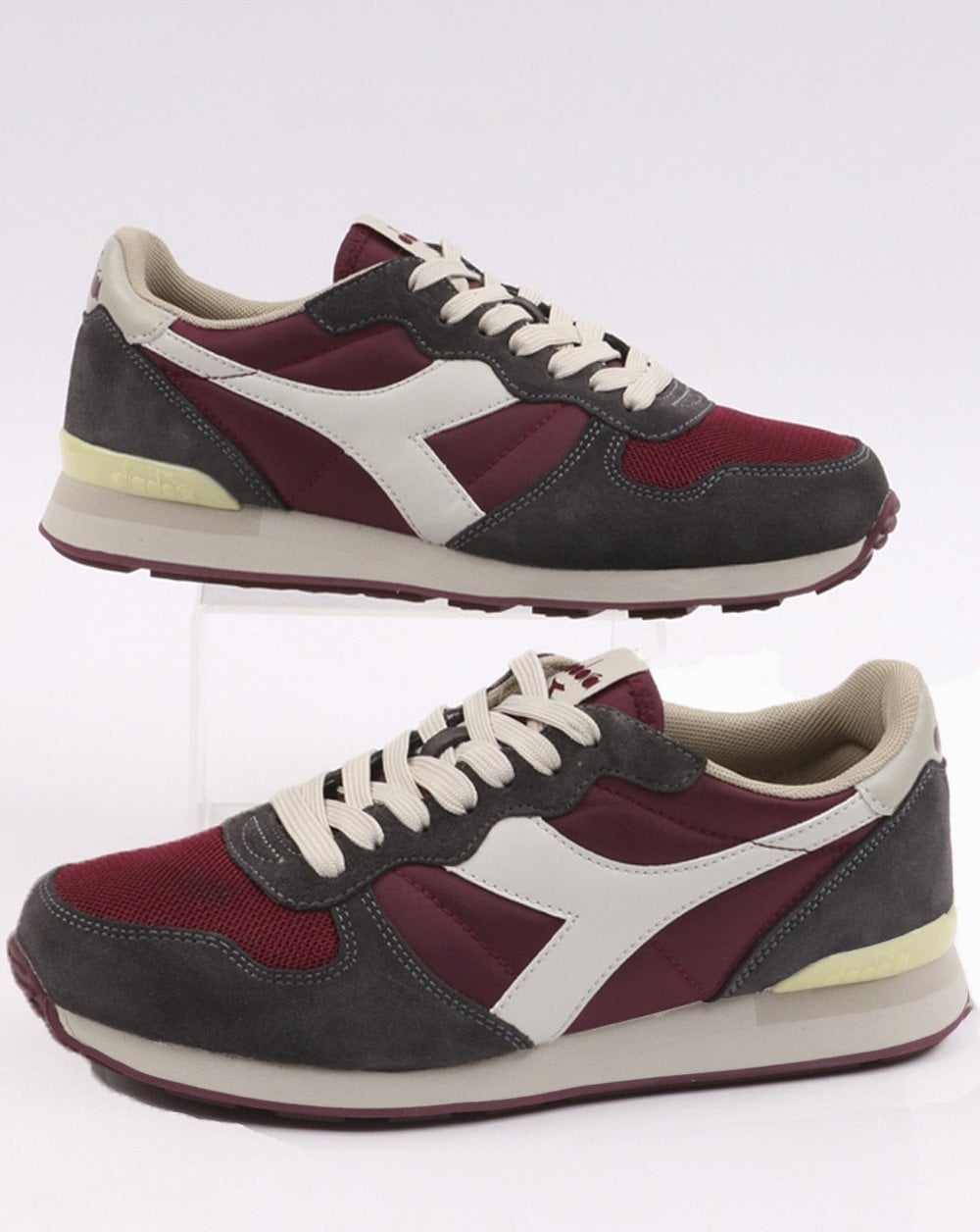 Diadora Camaro Trainers Burgundy/Grey
