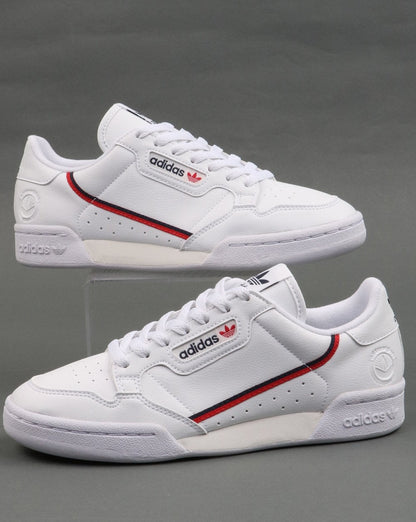 Adidas Continental 80 Vegan Trainers White/Navy/Red