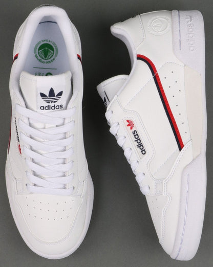 Adidas Continental 80 Vegan Trainers White/Navy/Red