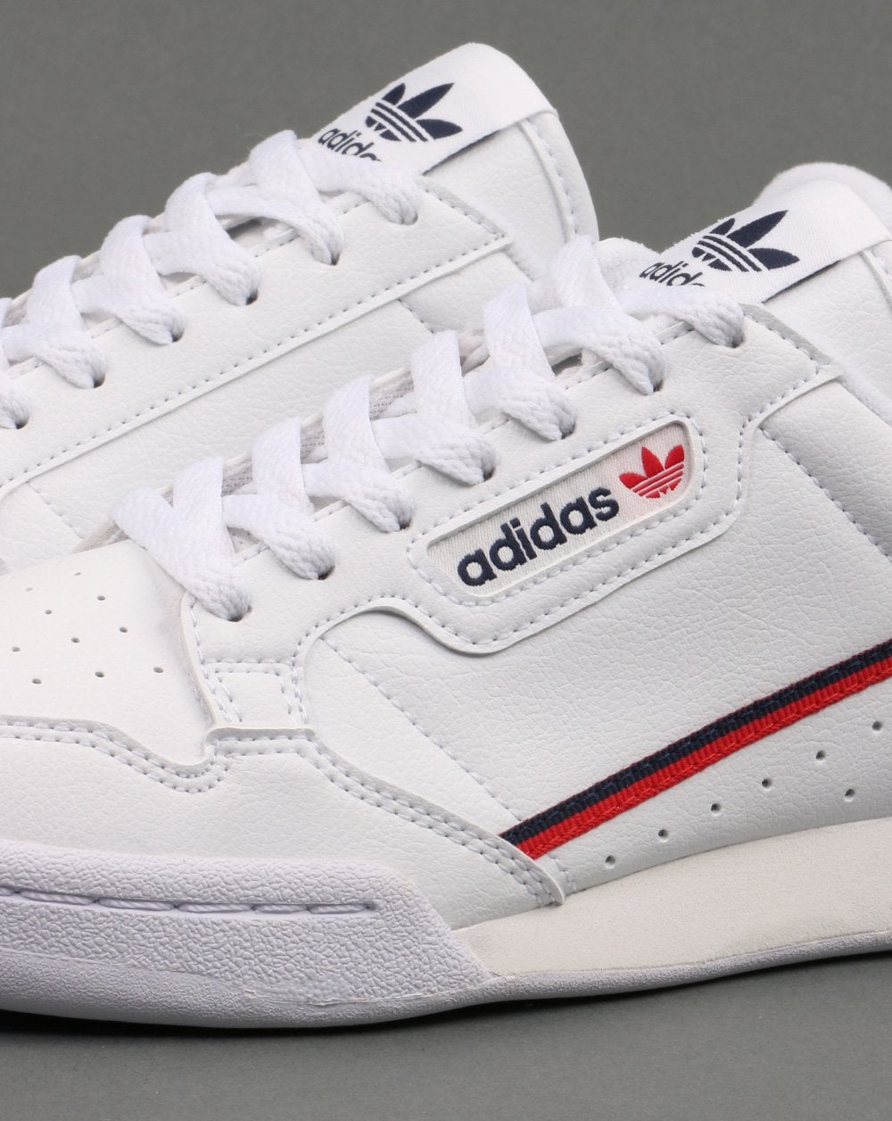 Adidas Continental 80 Vegan Trainers White/Navy/Red